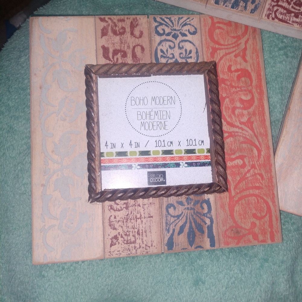 3 Boho picture frames